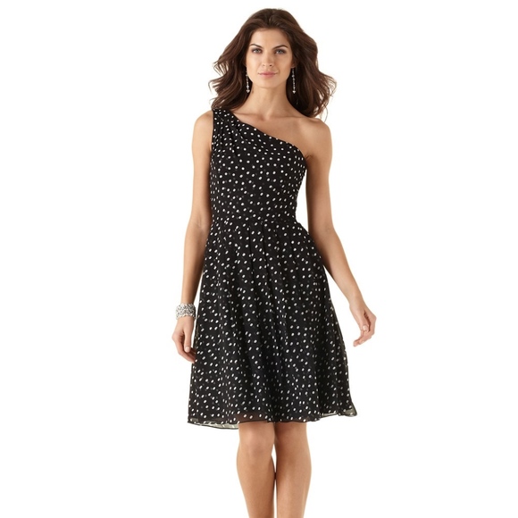 White House Black Market Dresses & Skirts - NWT WHBM ONE-SHOULDER DOT DRESS Sz 2